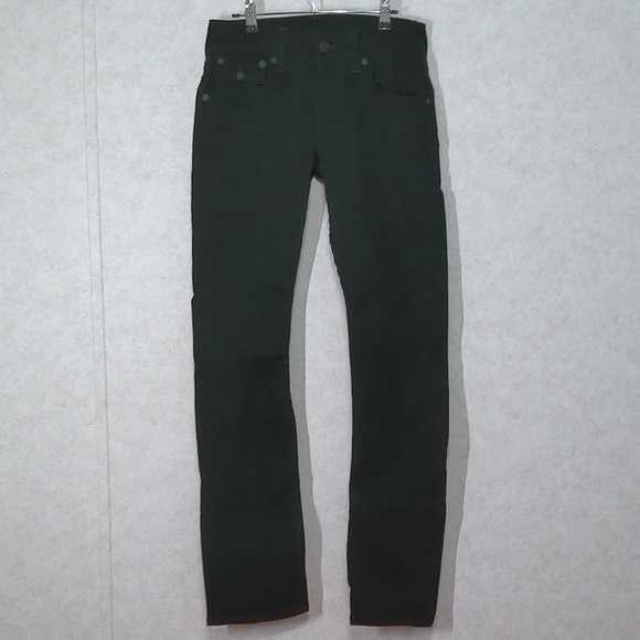 LKNW True Religion Ricky Relaxed Stretch Straight Leg Jet Black Mens Jeans 28/33 - Picture 1 of 8